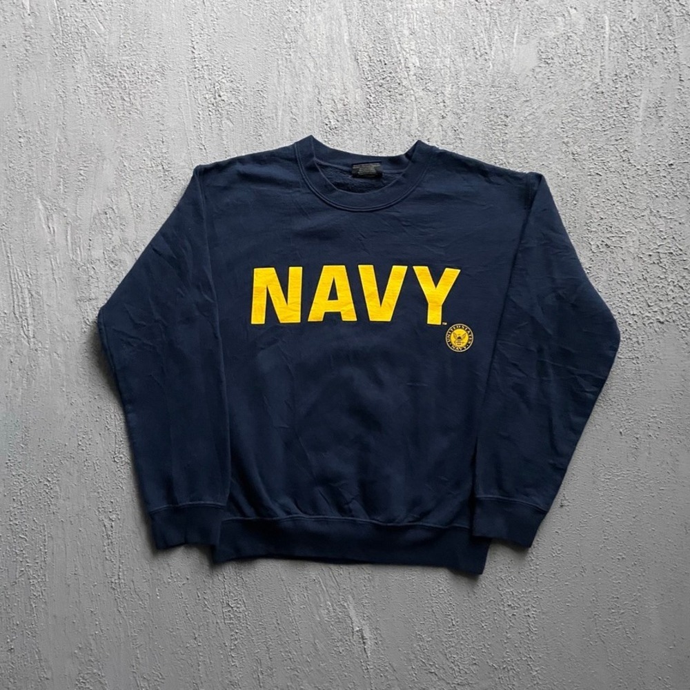 Vintage US Navy Sweatshirt Men Small Navy Blue 90s MV Sport